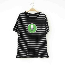 2016 New Arrival Short Sleeve Stripped T-shirts Large Size Female Character T shirts Cartoon Print Top Women t shirt 71112