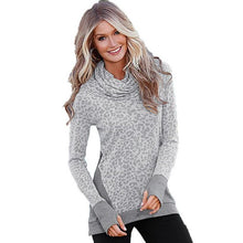 2016 New Arrival T-shirt Women Turtleneck Leopard Autumnt Fashion Long Sleeved Pullover Tee Tops Shirts Female Vetement Femme