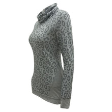 2016 New Arrival T-shirt Women Turtleneck Leopard Autumnt Fashion Long Sleeved Pullover Tee Tops Shirts Female Vetement Femme