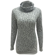 2016 New Arrival T-shirt Women Turtleneck Leopard Autumnt Fashion Long Sleeved Pullover Tee Tops Shirts Female Vetement Femme