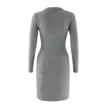 2016 New Arrival Women Bodycon Dress Autumn Winter Basic Mini Dress Grey Turtlneck Long Sleeve Sexy Lady Dresses Robe Femme