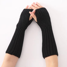 2016 New Arrival Women Fashion Knitted Gloves Elbow Length Fingerless Mittens Spring Winter Soft Warm Gloves Female Girls Gants