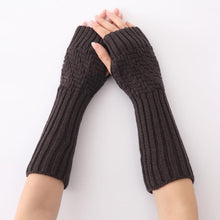 2016 New Arrival Women Fashion Knitted Gloves Elbow Length Fingerless Mittens Spring Winter Soft Warm Gloves Female Girls Gants