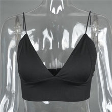 2016 New Arrival Women Sexy V-Neck Black Camis Summer Tank Crop Tops Bustier Backless short Basic Tops Female Vest Camis #WY