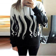 2016 New Arrival harajuku T-shirt Women Long Sleeve Hooded Print Lacing Casual Loose Hooded Pullovers Women camisas femininas