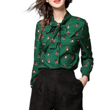 2016 New Autumn Blouses For Women Loose Turn-down Collar Long Sleeve Green Shirts Women Office Wear Tops Female