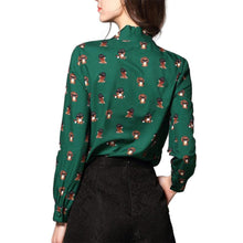 2016 New Autumn Blouses For Women Loose Turn-down Collar Long Sleeve Green Shirts Women Office Wear Tops Female