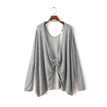 2016 New Autumn Female Knitted Sweater Plus Size Off Back Sexy Knittedwear Full Sleeve Slash-neck Irregular Pullovers 71308