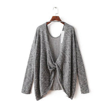 2016 New Autumn Female Knitted Sweater Plus Size Off Back Sexy Knittedwear Full Sleeve Slash-neck Irregular Pullovers 71308