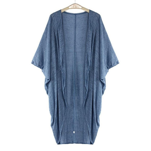 2016 New Autumn Womens Long Coat Bat Sleeved Open Stitch Ladies Casual Knit Sleeve Coat Cardigan Trench Coat Casaco Feminino