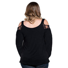 2016 New Big Size T Shirts For Women Long Sleeved Drop Shoulder Lace Splice Plus Size Women Clothes XL-5XL Tee Shirts Female