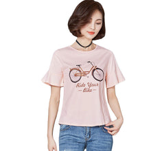 2016 New Brand Women clothing T shirts Letter Print t-shirt Women Top Short Butterfly Sleeve Female Plus Size tops 71082