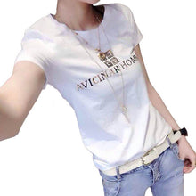 2016 New Brand Women clothing T shirts Letter Print t-shirt Women Top Short Sleeve Female Plus Size tops 71078