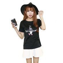 2016 New Casual Short Sleeve Women T-shirts Female Letter Print T shirts O-neck Animal Rabbit Plus Size Tops Hot Sale 70980
