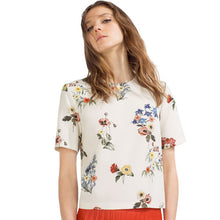 2016 New Casual Women European Style T shirts O-neck Tshirt Female Floral Short Sleeve Female Back Zipper Crop Tops 70732