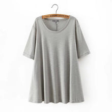 2016 New European Style Casual Women Long T shirts O-neck Plus Size Tshirt Female Short Split Sleeve Top 70718