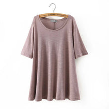 2016 New European Style Casual Women Long T shirts O-neck Plus Size Tshirt Female Short Split Sleeve Top 70718