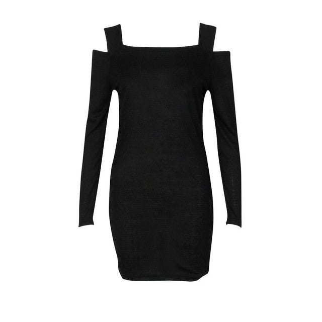 2016 New Fashion Autumn Dresses Women Crew Neck Long Sleeve Knit Bodycon Short Mini Dress For Women Robe Femme
