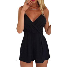 2016 New Fashion Black V Neck Sexy Rompers Womens Jumpsuit Women Summer Lady Casual Overalls For Women Combinaison Short Femme