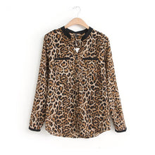 2016 New Fashion Blouses Women Hot Sexy Women Shirt Long Sleeve Tops women's shirt Chiffon Leopard vetement femme Blouses