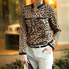 2016 New Fashion Blouses Women Hot Sexy Women Shirt Long Sleeve Tops women's shirt Chiffon Leopard vetement femme Blouses