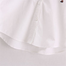 2016 New Fashion Cartoon Print Shirts Women Button Half Sleeve Turn-down Collar Blouse Female Loose Casual Shirt Tops 31822