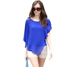 2016 New Fashion Chiffon Blouse Women Plus Size Tops Casual Batwing Sleeve O-neck Spring S-2XL Shirt 70667