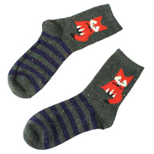2016 New Fashion Cute Fox Print Womens Fashion Cotton Blend Casual Socks Cute Fox Ankle-high Soft Socks Female Girls #1128