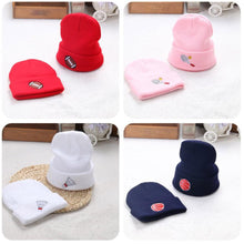 2016 New Fashion Embroidery Hats For Baby Knitting Wool Soft Unisex Beanies For Boys Girls Hat Kids Winter Caps bonnet enfant