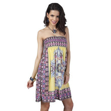 2016 New Fashion Holiday Beach Dress Women Traditional African Printed Dashiki Strapless Sexy Women Summer Dress Vestidos