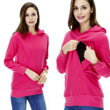 2016 New Fashion Hooded T shirt Women Long Sleeve Solid Plus Size Clothing For Maternity Nursing Clothes Hoodie Tops Femme