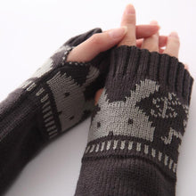 2016 New Fashion Knitted Female Spirng Winter Gloves For Women Rabbit Pattern Fingerless Elbow Mittens Women's Gloves Gants