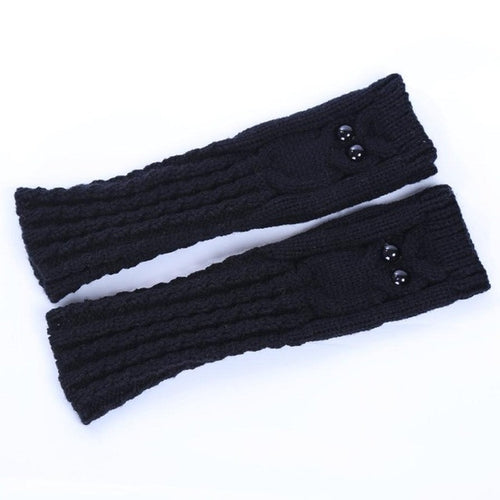 2016 New Fashion Knitted Warm Women Gloves Owl Solid Winter Spring Fingerless Gloves Mittens For Women Girls Gants Femme