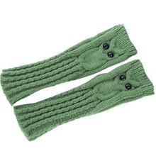 2016 New Fashion Knitted Warm Women Gloves Owl Solid Winter Spring Fingerless Gloves Mittens For Women Girls Gants Femme