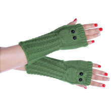 2016 New Fashion Knitted Warm Women Gloves Owl Solid Winter Spring Fingerless Gloves Mittens For Women Girls Gants Femme