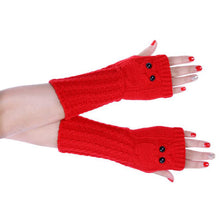 2016 New Fashion Knitted Warm Women Gloves Owl Solid Winter Spring Fingerless Gloves Mittens For Women Girls Gants Femme