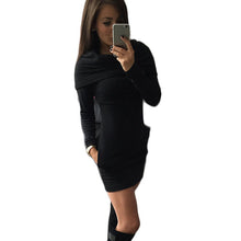 2016 New Fashion Long Sleeve Women Hooded Hoody Sweatshirt Bodycon Hoodies Dress Solid with Hat vestido curto #562