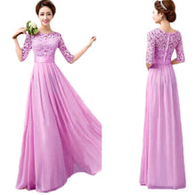 2016 New Fashion Long Sleeve Women's Lace Chiffon Dress Evening Long Dress Party Evening Elegant Dress kurze abendkleid @565