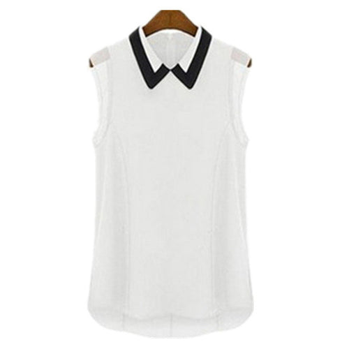 2016 New Fashion Loose Summer T-shirt Large Size Turn-down Sleeveless tshirt Women Lace Patchwork Top 70809