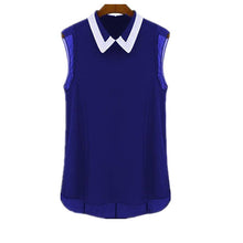 2016 New Fashion Loose Summer T-shirt Large Size Turn-down Sleeveless tshirt Women Lace Patchwork Top 70809