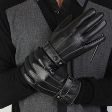 2016 New Fashion Luxurious men's gloves With PU Leather Super Warm winter gloves For motorcycle gloves Male
