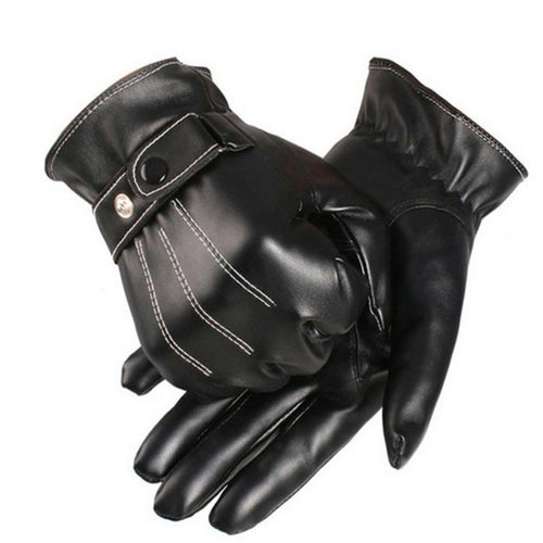 2016 New Fashion Luxurious men's gloves With PU Leather Super Warm winter gloves For motorcycle gloves Male