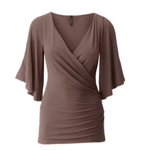 2016 New Fashion Sexy Short Butterfly Sleeve Plus Over Size T-shirts Female T shirts V-neck Women Clothing Top 70853