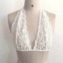 2016 New Fashion Sexy Women Lace Backless Tank Top Crop Black White halter crop top Slim Top Femme Cropped YLYL