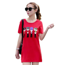 2016 New Fashion Short Sleeve Plus Size Long M-4XL T-shirts Female Character Print t shirts Women Cartoon Top 71056