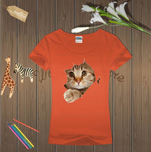2016 New Fashion Short Sleeve Plus Size T-shirts Female T shirts Animal Cat Print Tops Women Clothing 70833