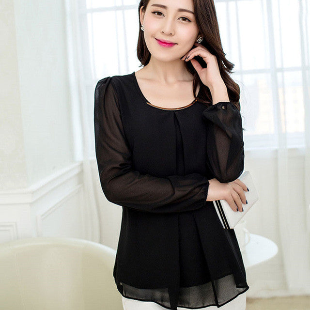 2016 New Fashion Short Sleeve Plus Size T-shirts Female T shirts Chiffon Tops S-4XL Women Clothing 70851