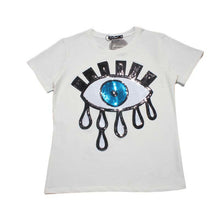 2016 New Fashion Short Sleeve Plus Size T-shirts Female T shirts Eye Print Tops Women Clothing 71041