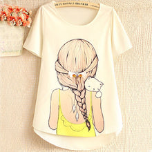 2016 New Fashion Short Sleeve Plus Size T-shirts Female T shirts Print Tops Women Clothing 70831