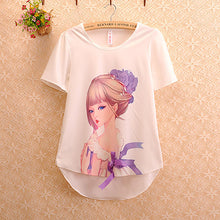 2016 New Fashion Short Sleeve Plus Size T-shirts Female T shirts Print Tops Women Clothing 70831